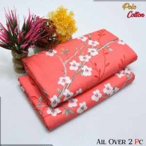 Cotton Printed Shirt with Printed Trouser 2 Pcs Pink