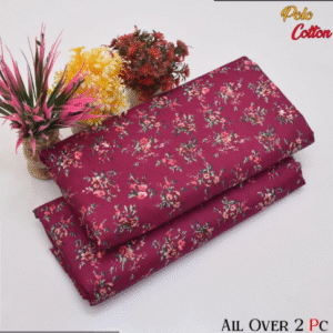 Cotton Printed Shirt with Printed Trouser 2 Pcs Red