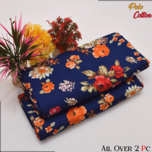 Cotton Printed Shirt with Printed Trouser 2 Pcs Blue