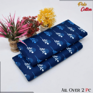 Cotton Printed Shirt with Printed Trouser 2 Pcs Blue