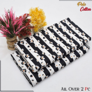 Cotton Printed Shirt with Printed Trouser 2 Pcs Black