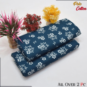 Polo Cotton Printed Shirt with Printed Trouser – 2 Pcs, Blue